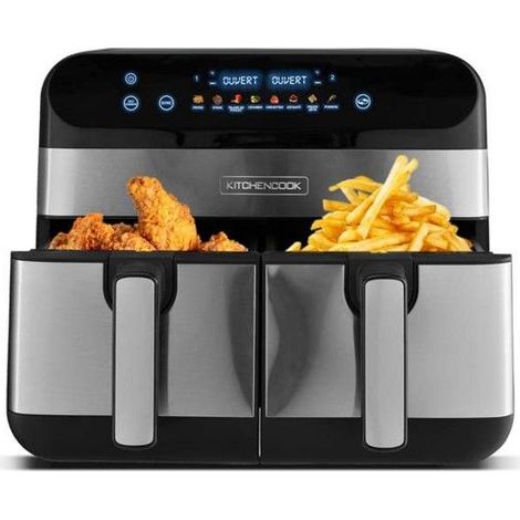 Ölfreie Fritteuse - KITCHENCOOK - AIRFLOW 9 - Zwei Fässer - Kapazität 9L - Leistung 2400W - 8 voreingestellte Programme (1/5)