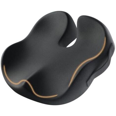 Coussin ergonomique pour chaise de bureau, coussin de siège pour le coccyx avec soulagement de la pression, coussins de chaise en mousse à mémoire de forme pour jeux vidéo, voiture et fauteuil roulant (1/5)