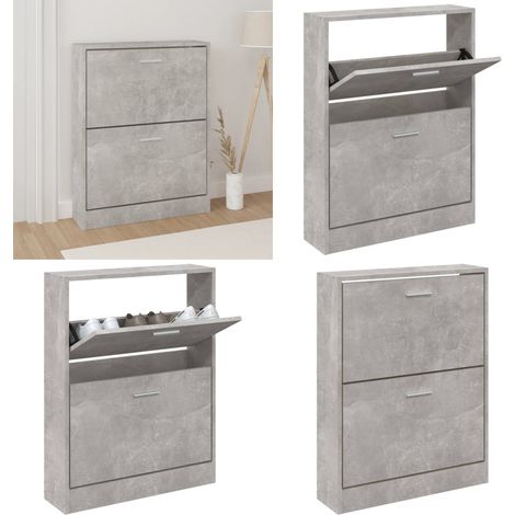 Schuhschrank Betongrau 59x17x81 cm Holzwerkstoff - Schuhschrank - Holzwerkstoff - Schuhregal - Garderobe - Einbauschrank - Home & Living (1/5)