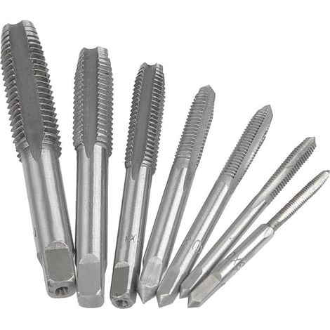 HSS – Jeu de 7 tarauds (M3, M4, M5, M6, M8, M10, M12) – Jeu de tarauds à main (1/5)