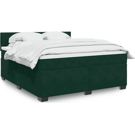 Boxspringbett mit Matratze Dunkelgrün 180x200 cm Samt (1/5)