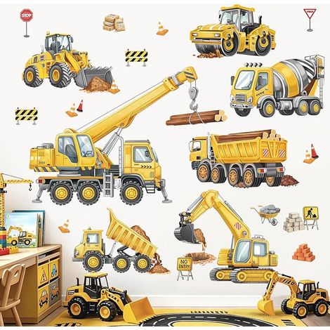 Stickers Muraux Engins de Chantier Autocollants Muraux Tracteur (1/4)