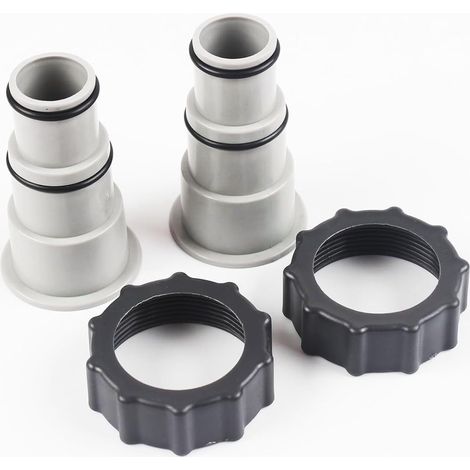 2 Pièce Adaptateur Tuyau Piscine, Adaptateurs de tuyau de piscine pour pompe, Adaptateur Pool avec Bague d'étanchéité + Colliers de Serrage, Raccord pour Tuyau de Piscine Ø 32 et 38 mm (1/5)