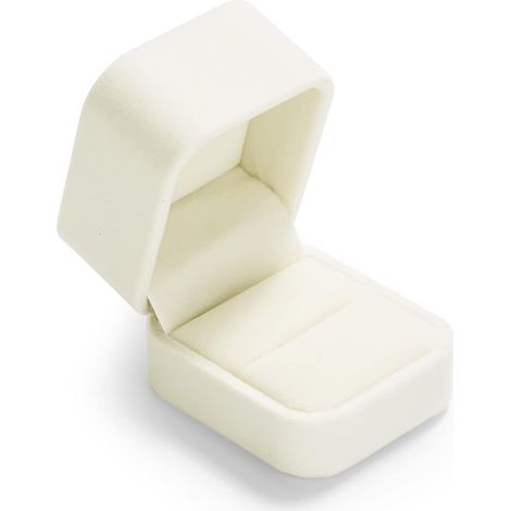 LYERCW - Boîte à bagues en velours, coffret cadeau blanc pour fiançailles, mariage, Saint-Valentin, anniversaire