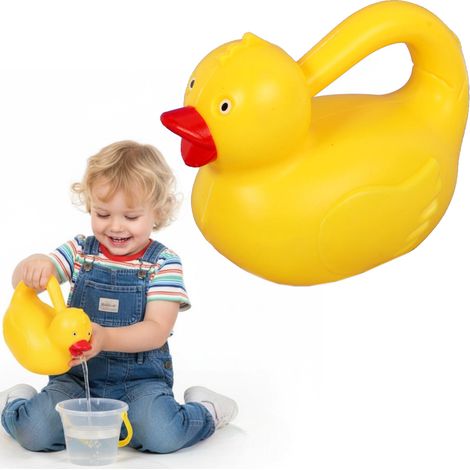 Regadera decorativa con forma de pato amarillo, 1 litro.