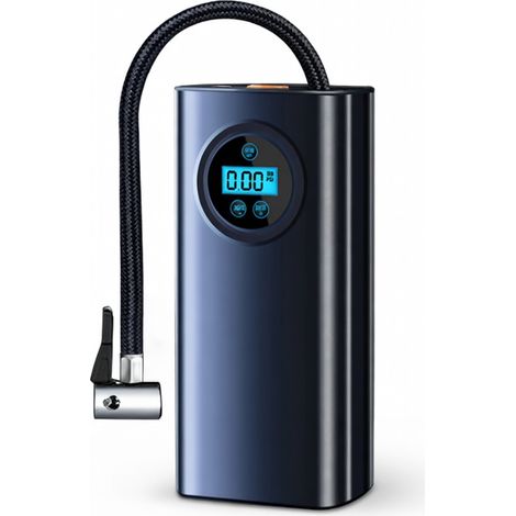 Inflador de neumático portátil recargable con pantalla digital, verde (1/5)