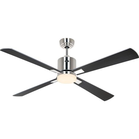 Ventilador de techo ECO NEO III 132, cromo cepillado - wengué/plata, WiFi con luz (1/2)