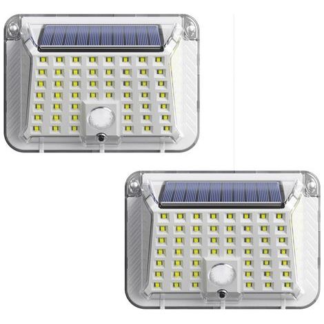 Lumière solaire led extérieure 90 LED, spot led d'extérieur solaire, 3 modes avec capteur de mouvement, lampe murale étanche IP65 pour jardin, patio et garage (2) [Classe énergétique E] (1/5)