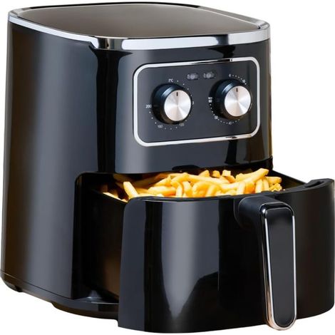 Airfryer 4.5L - Friteuse à air chaud 1-4 personnes - Friteuse à air avec fonction minuterie - Température réglable de 80 à 200 degrés - Four à air chaud 1400W, Noir (1/5)