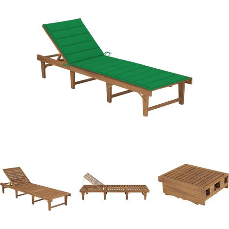 Sonnenliege Akazienholz - vidaXL Klappbare Sonnenliege mit Auflage Akazie Massivholz - Sonnenliege mit Ölfinish (1/5)