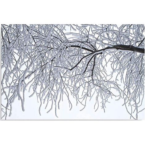 Tableau branches couvertes de neige - 120 x 80 cm (1/5)