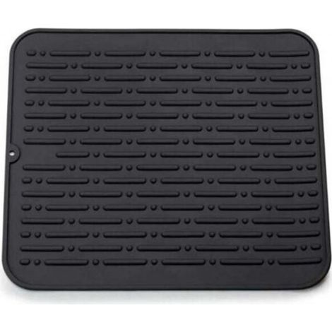 Tapis De Séchage - Silicone - 45 X 40 Cm - Pour Couverts Et Vaisselle - Noir - 1 Pièce (1/4)