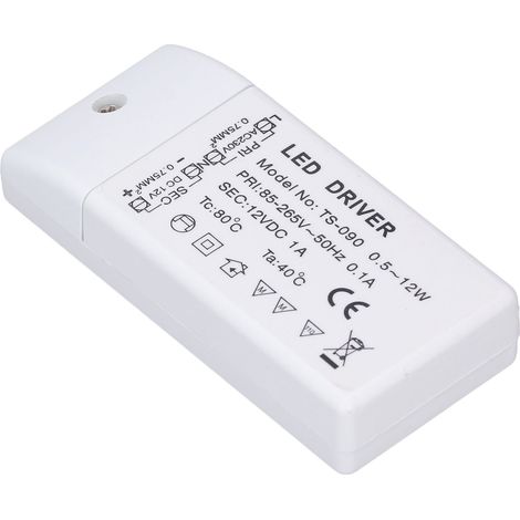 Transformateur LED étanche IP67 12W pour éclairage intérieur extérieur 85-265V entrée (1/5)