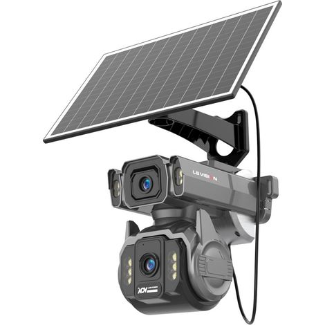 Caméra de surveillance solaire 4G HiEasy AOV 2K, double objectif et double écran, PTZ 355°/100°, zoom optique 12x, détection humanoïde IA, suivi automatique, vision nocturne couleur et infrarouge 25 m (1/5)