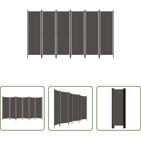 vidaXL Biombo divisor de 6 paneles gris antracita 300x180 cm (1/5)