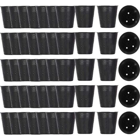 500 macetas de plástico para vivero, contenedor de propagación de plantas, 8 cm x 8 cm (color: B), DEBUNS (1/5)