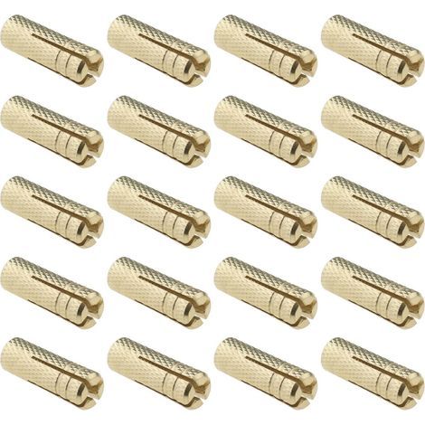 20pcs M8 Boulons d'expansion à Motif de Pression Interne en Laiton Chevilles d'Ancrage Mural Quincaillerie de Fixation Enfichable pour Ancrage dans des Briques Solides en Béton (1/4)