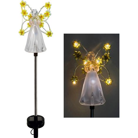 Luminaire Solaire Ange Jardin - 7 LED - Étanche IP65 - Panneau Solaire Intégré - 1200 mAh - 52 x 39 x 13 x 9 cm - 1 Pièce (1/5)