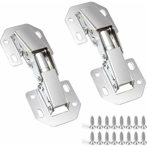 [NEVER USED] Concealed Hinges, 4pcs 90 Degree Cabinet Door Hinge Invisible Furniture Hinge for Kitchen Cupboard Door Cabinet 77mm,
