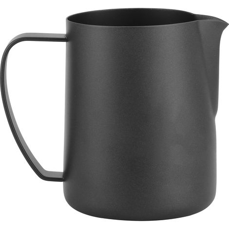 Tasse à lait 400ml en acier inoxydable 304 noir mat pour latte art, motif cygne, accessoire moussage