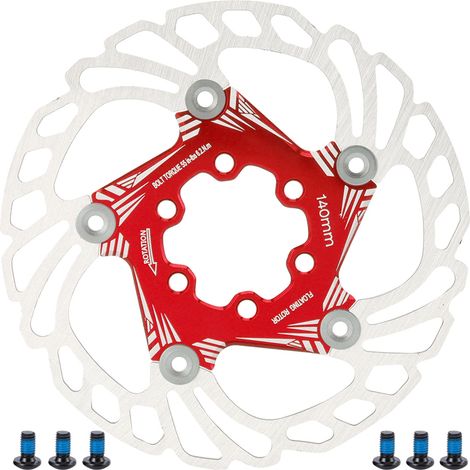Disque de Frein à Flottant 5 Étriers 140mm Rouge pour VTT et Vélo de Montagne (1/5)