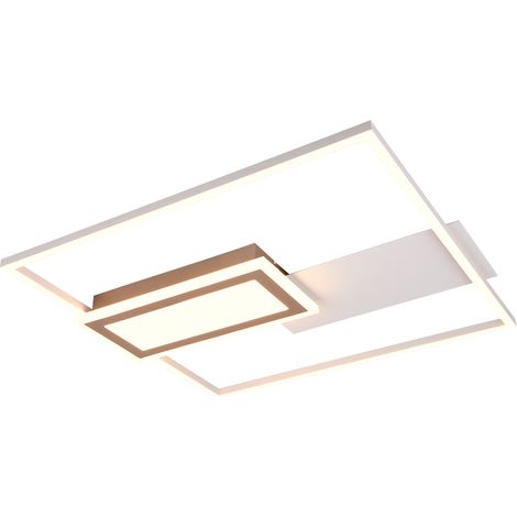 Plafoniera LED, metallo, grigio, 53x4,5x50 cm, Spiro (1/4)