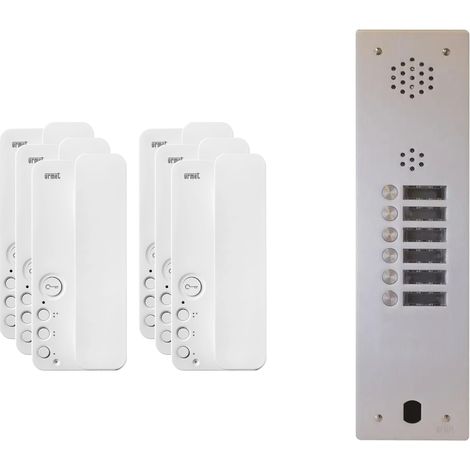 Urmet – Interphone 1 rangée avec 6 combinés – Alimentation 230V – Montage encastré – Platine en aluminium – Ajout Vigik en option (1/4)