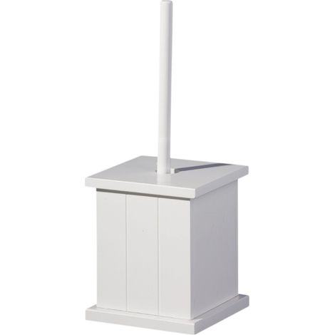 Premier Housewares White Wooden Toilet Brush Holder (1/5)
