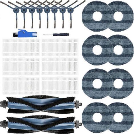 Repuestos para el robot limpiafondos Eufy Omni C20: cepillo principal, filtro HEPA, kit de accesorios de limpieza.