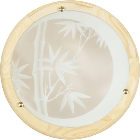 Plafonnier Candellux Bamboo rond 40 cm bois blanc E27 (1/2)