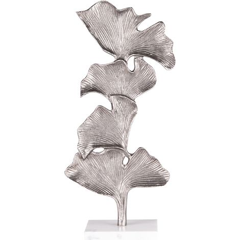 Table Passion - Sculpture Ginkgo fonte argent 20x41 cm