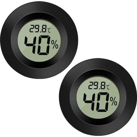 2er-Pack Hygrometer-Thermometer mit digitalem LCD-Monitor zur Messung der Luftfeuchtigkeit im Außenbereich für Luftbefeuchter und Luftentfeuchter im Innen- und Außenbereich, Gewächshaus, Keller, Babyz (1/5)