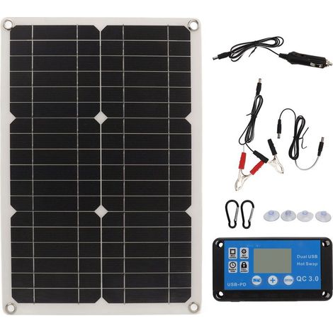Kit pannello solare 100W 12V/24V IP67 impermeabile caricatore solare completo con il regolatore da 20A per l'uso all'aperto (1/5)