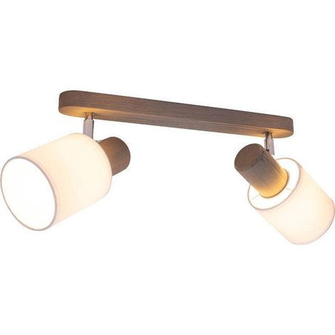 [NEUWERTIG] B-Ware Envostar Nale 2 Deckenlampe Lampe Deckenleuchte Kiefer Grau 2fl. E27 Holz (1/2)