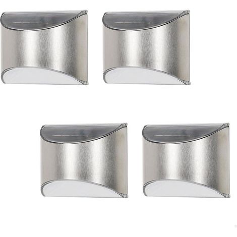 Aktive LED-Außenwandleuchten aus Edelstahl im 4er-Set