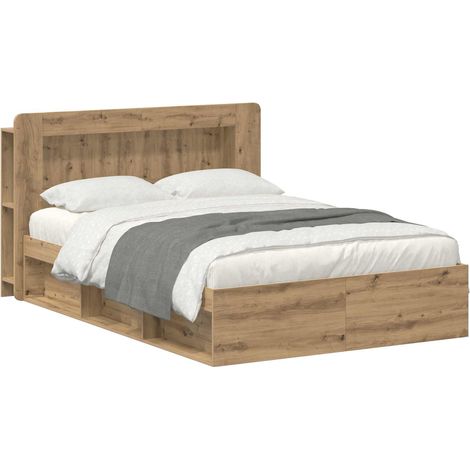Telaio del letto con storage Rovere Artigianale 140 x 190 cm vidaXL (1/5)