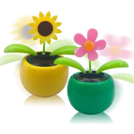 Ornements de voiture - Fleur de Danse Solaire - Tournesol - Plastique - Énergie solaire - Design contemporain