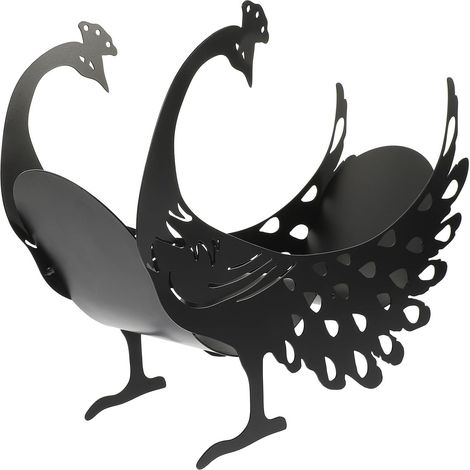 Porte-papier toilette en fer noir forme de dinde, support stable (1/5)