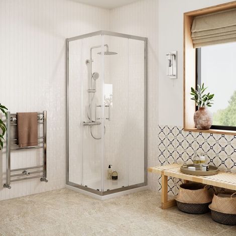 Signature Verve Easy-Fit Corner Entry Sliding Shower Enclosure 760mm x 760mm - 6mm Glass (1/3)