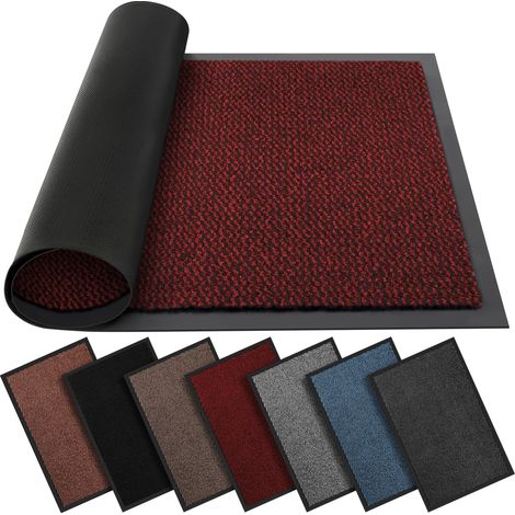 Paillasson Lavable pour intérieur et extérieur, antidérapant, Robuste, élégant et Grand, en Caoutchouc, Parfait pour Attraper la poussière (Rouge, 40 cm x 60 cm) (1/5)