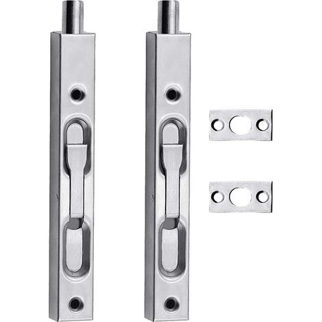 MINKUROW Einsteckschloss 15,2 cm Gleitfalle Hebelgriff verdeckte Türverriegelung mit Schrauben für französische Türen und Holzschränke, 2er-Set (1/5)