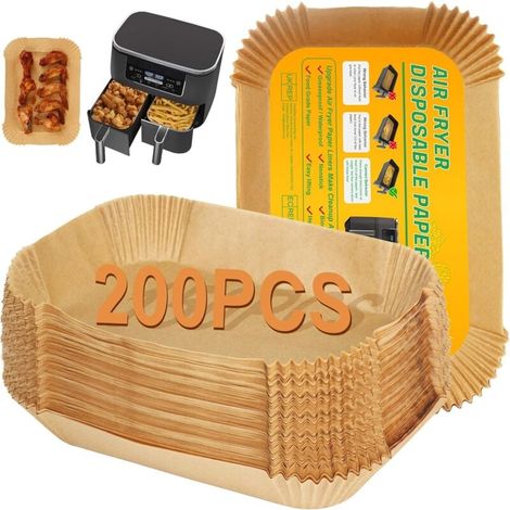 200pcs Baking Paper for Ninja Double Stack XL 9.5L SL400EU Air Fryer, Air Fryer Accessories for Ninja Foodi MAX Dual Zone Air Fryer AF300EU/AF400EUCP/AF500EU MUMU (1/4)