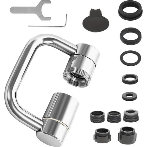 Multifunktionale, drehbare Ausziehbrause, 1080° drehbarer Auslauf, 1080° universeller Strahlregler, wassersparende Armatur für Küche und Bad (1/5)