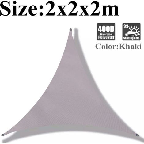 Auvent de voile d'ombrage imperméable de jardin 95% bloc UV Protection solaire abri auvent pour terrasse arrière-cour Camping piscine,2X2X2M (1/5)