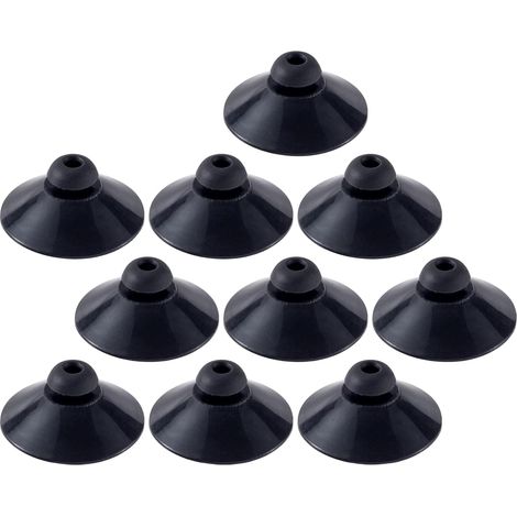 Lot de 10 ventouses en caoutchouc noir de 28 mm pour aquarium. (1/3)