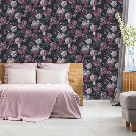 Papier peint intissé à motif floral 1005 x 52cm – Vinyle texturé – Résistant à la lumière – Entretien facile avec éponge humide – WOW (1/4)