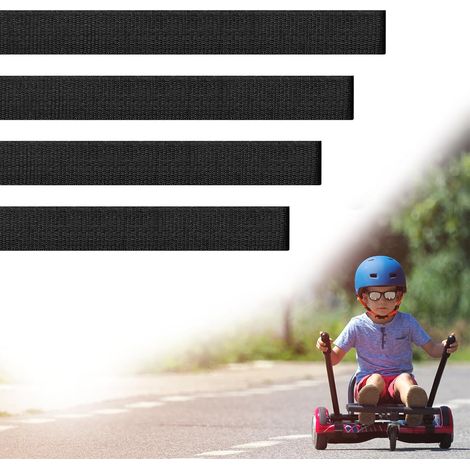 Sangles Hoverboard Réglables, 4 Pièces Sangles de Rechange avec Crochet et Boucle, Fixation de Siège Réglable pour Accessoires de Kart Scooter Auto-Équilibré, Noir (1/5)
