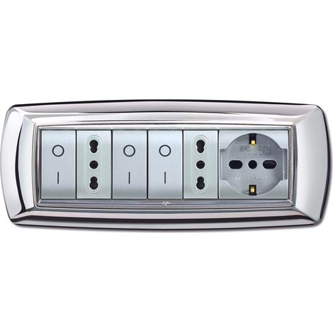 Placca Mylife 7 Moduli Cromo (Elettrocanali Cod. Ecl2987Cr)