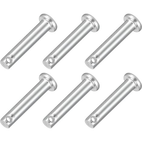 6pcs M4x20mm Goupilles à Trou Unique, Goupille de Verrouillage Acier Inoxydable 304, Goujons à Tête Plate de Chape pour Verrou Remorque Réparation Fixation Mécanique Équipement (1/5)
