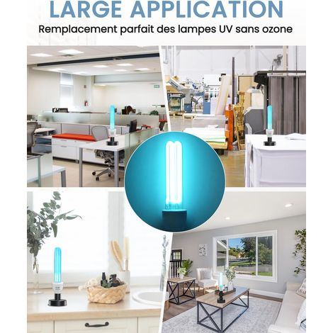 Lampe Ultraviolet Ozone E27 25W Lampe UV Germicide UVC avec Ampoule Ozone E27 Ampoule UV Sterilisateur avec Tube de Quartz Stérilisation UVC 254nm AC220-240V pour Toilette, Cuisine, Chambre